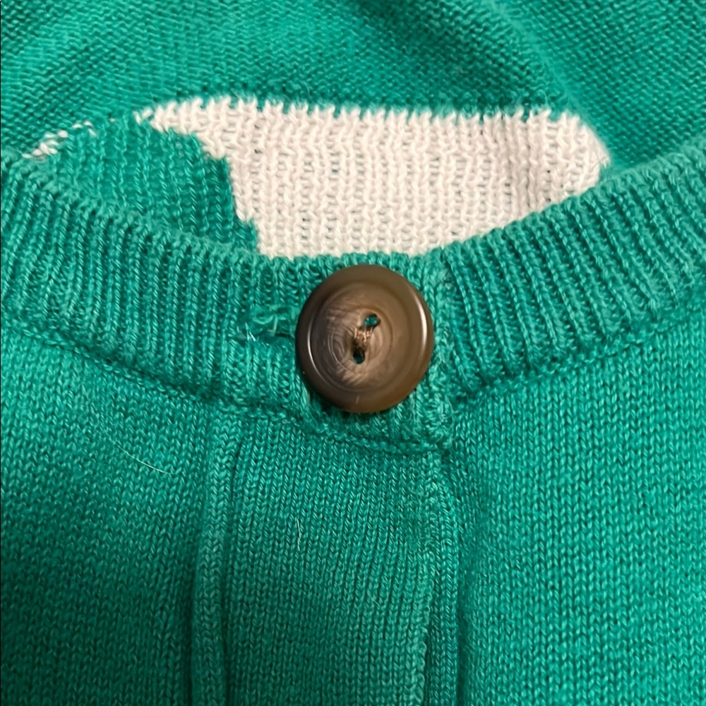 Teal Cardigan with Rabbit Design - Picture 7 of 7